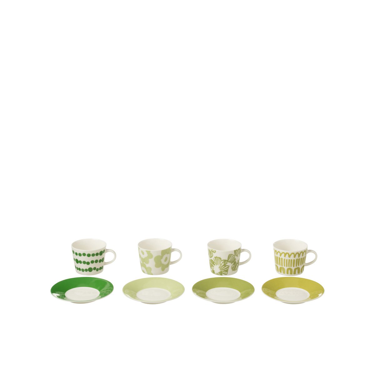 J-Line Tasche + Untertasse Box - Keramik - Grün - S