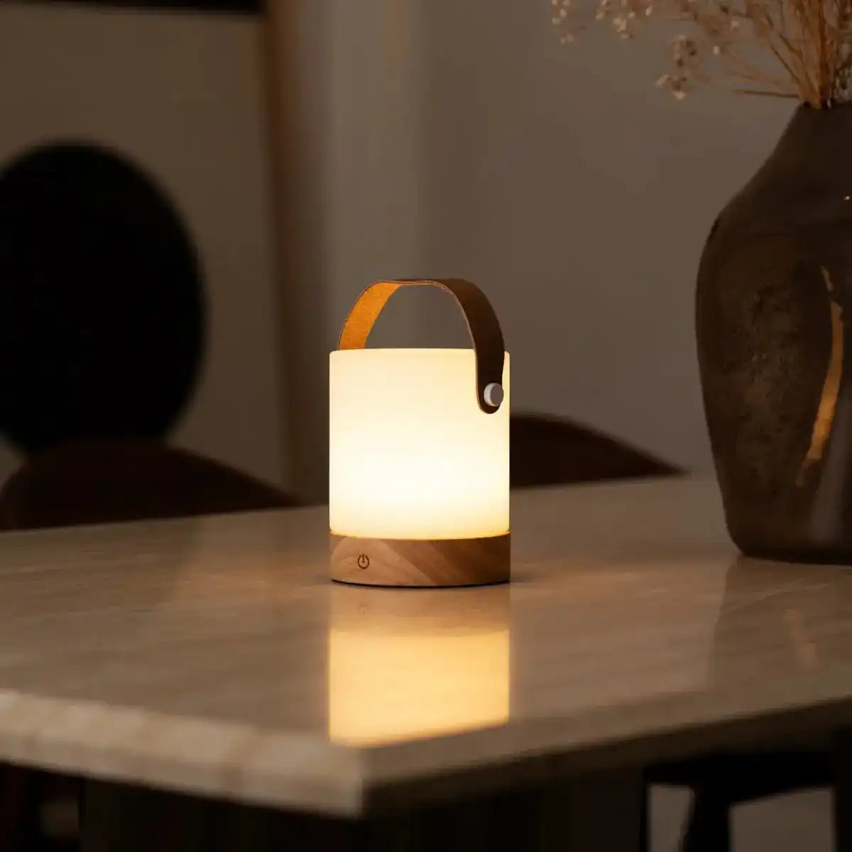 Avery hellbraun wiederaufladbarer Tischlampe-schnurlos, dimmbar und USB-C