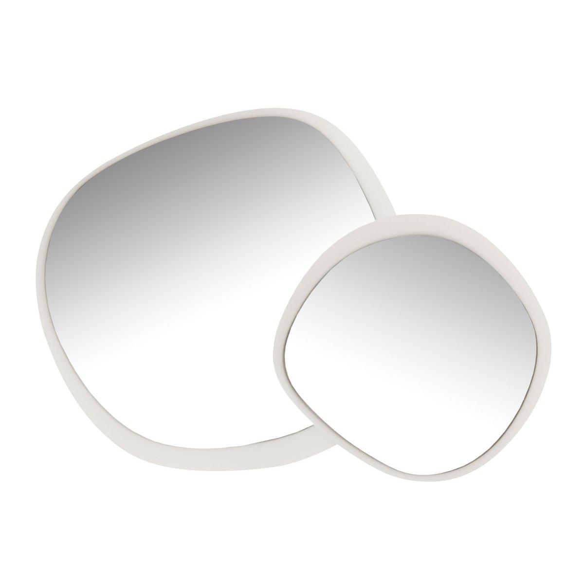 J-Line Wandspiegel Metaal/Glas Wit Large