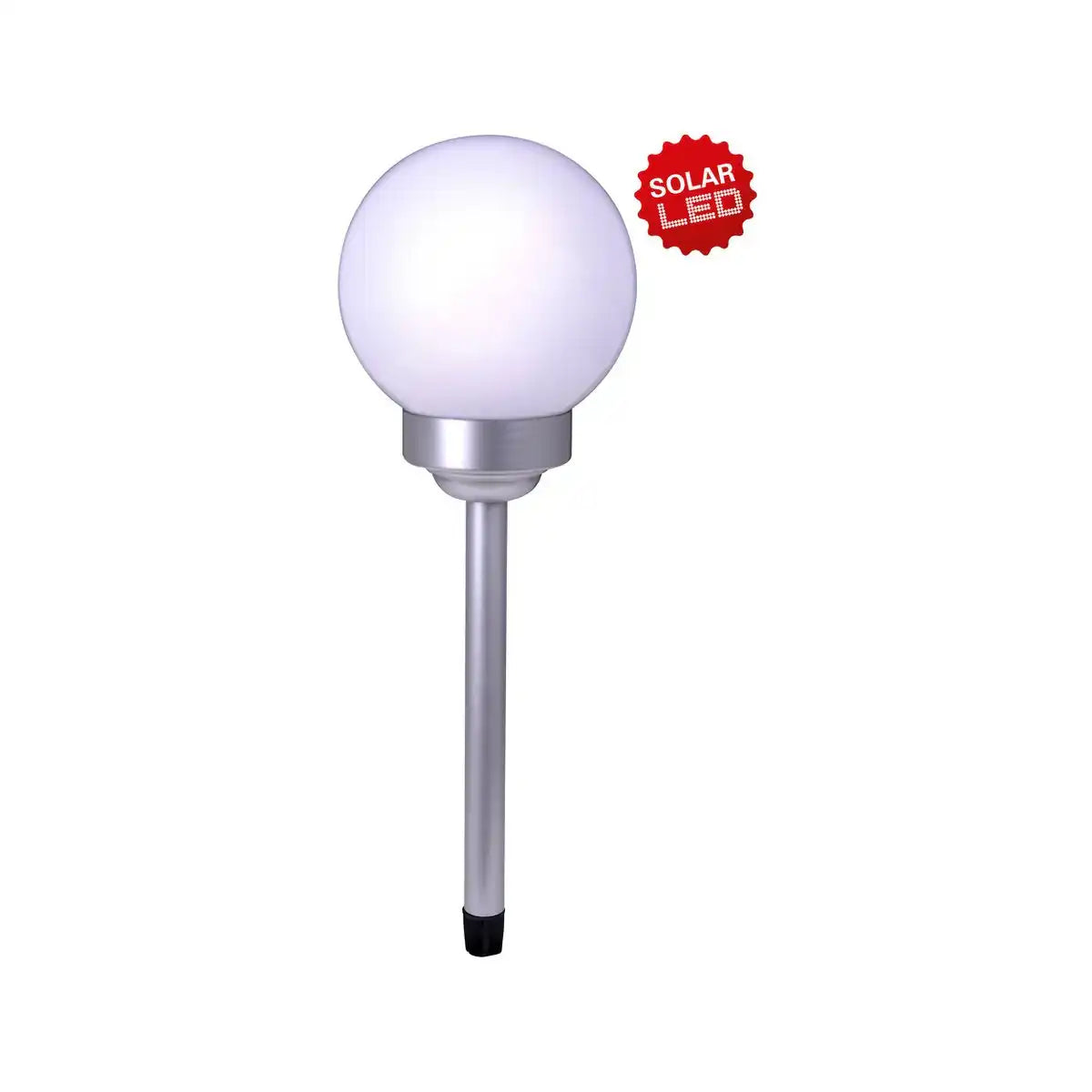 LED Außen Kugelerdspieß "BALL" D: 25 cm , Erdspieß aus Kunststoff , Weiß, mit integrierter LED