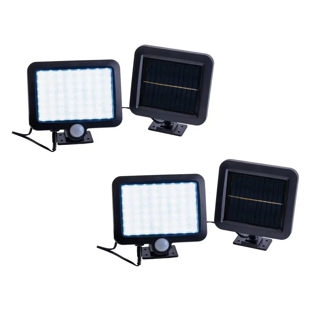 2er-Set LED Solar Außenwandleuchte "PEPE" , für Außen, Wandleuchte - Kunststoff in Schwarz, mit integrierter LED - Wandleuchten außen
