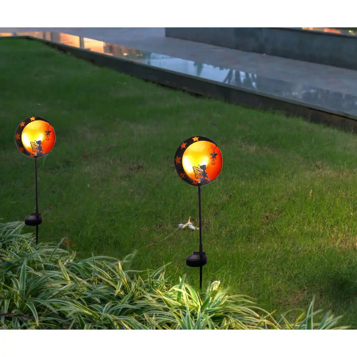LED-Solar Erdspieß "ELFE" , für Außen, Erdspieß aus Metall und Kunststoff in Braun, mit integrierter LED