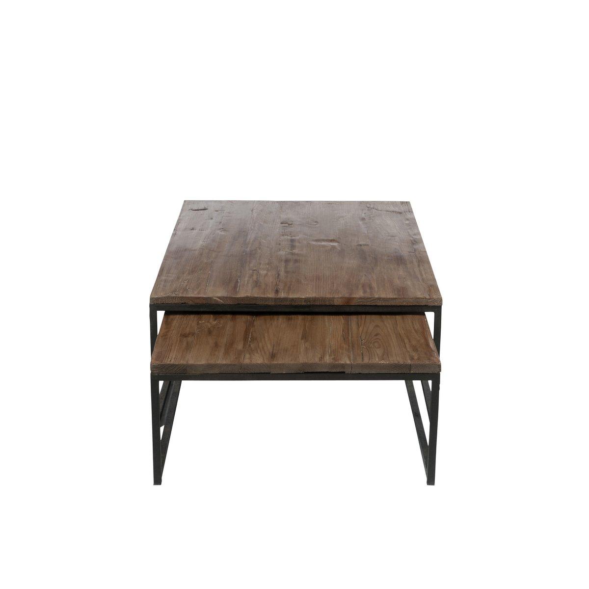 J-Line Couchtisch - Holz/Metall - Braun/Schwarz -