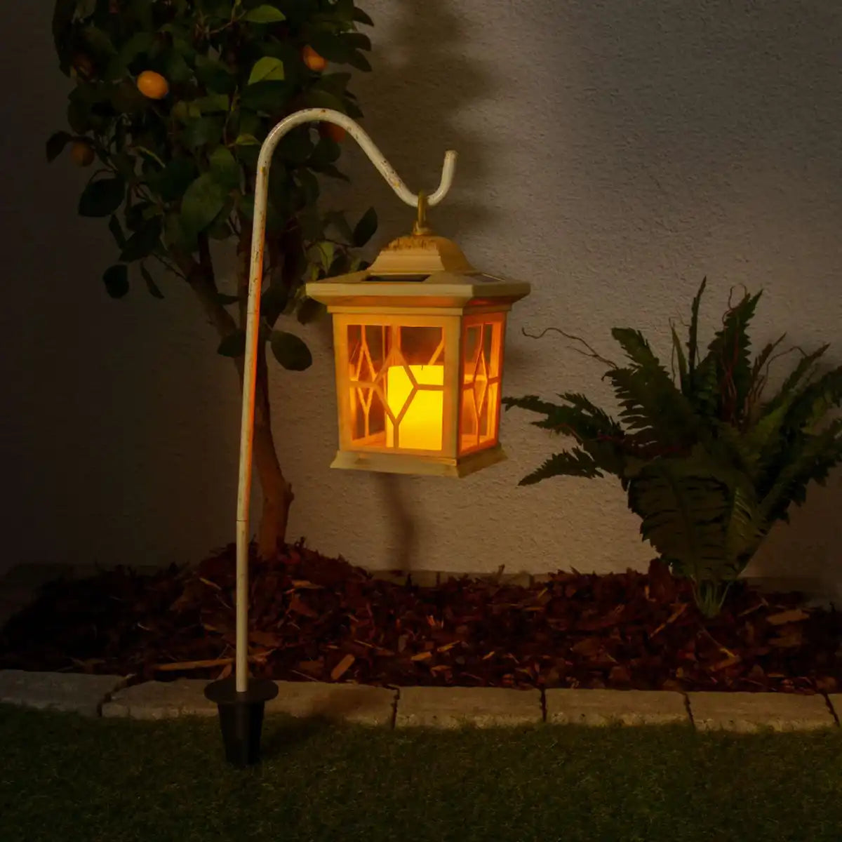 2er-Set LED-Outdoor-Erdspieß "Laterne" weiß