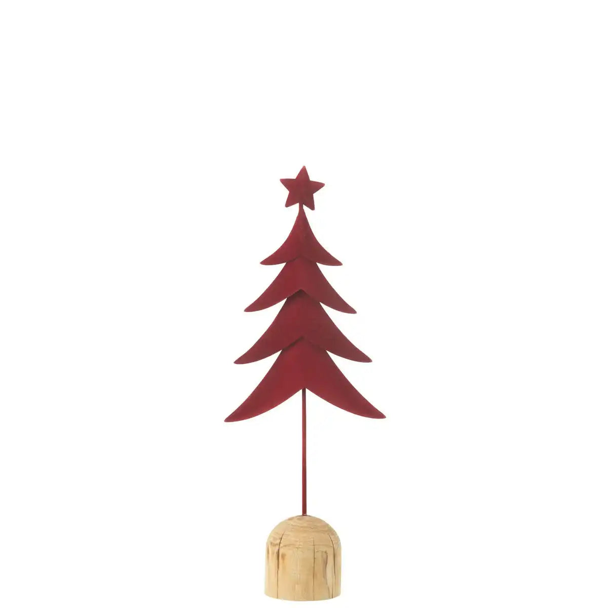 J -Line Dekoration Weihnachtsbaum zu Fuß + Stern - Metall/Holz - rot - s