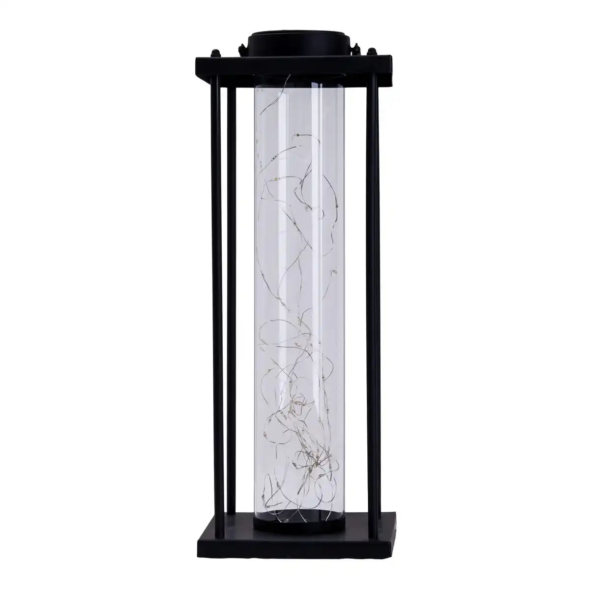 LED Solarleuchte "Fairylight" für Terrasse und Balkon, aus schwarzem Metall und Glas, fest verbaute LEDs, Deko Lampe für Außen 51,5 cm hoch