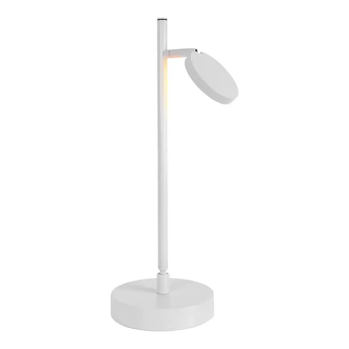 LED Akku-Tischleuchte "LUPA", 45 cm hoch, aus lackiertem Aluminium (weiß) und weißem Kunststoff, LED integriert, dimmbar, Touch-Sensor.