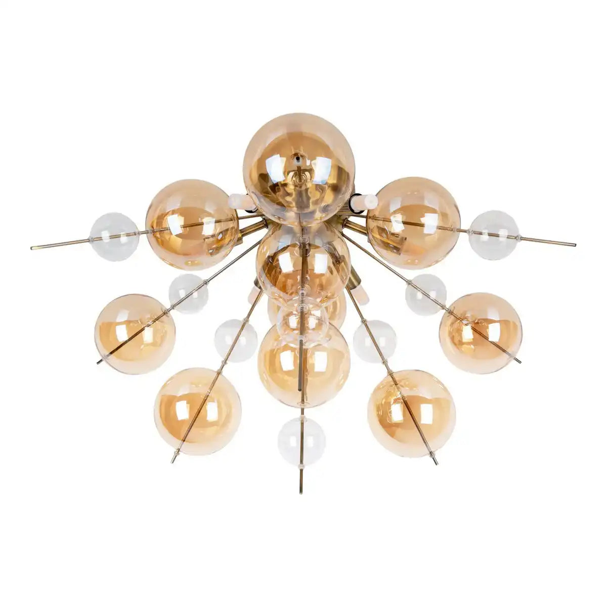 Deckenleuchte "EXPLOSION" amber aus Metall und Glas, G9 Fassungen, Deckenlampe für Esszimmer, Wohnzimmer, Diele oder Büro, Ø57 cm