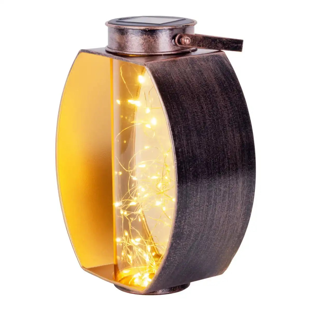 LED Solarleuchte "Fairylight" für Terrasse und Balkon, LED Tischlampe aus Metall aus Metall in Schwarz, und Gold und Acryl, fest verbaute LEDs, Deko Solarleuchte 26 x 19,5 x12,5 cm