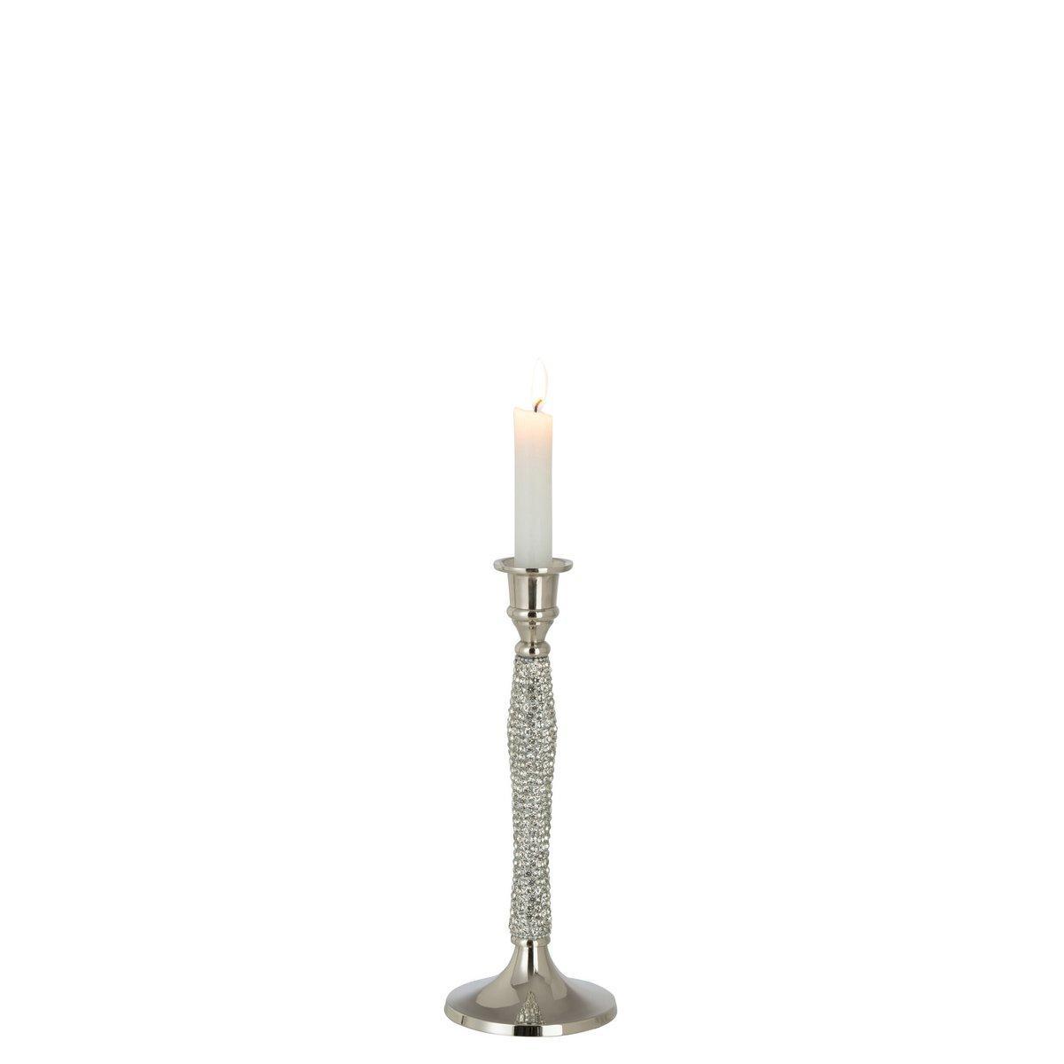 J-Line Kerzenhalter Diamond – Aluminium – Silber – mittel