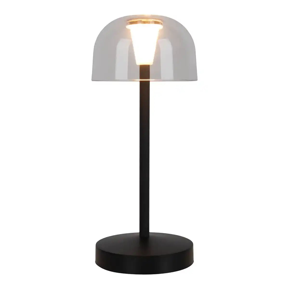 2er-Set LED-Akku-Tischleuchte "Gomba" für Außen und Innen, aus Metall und Kunststoff in Schwarz , 18,5 cm hoch