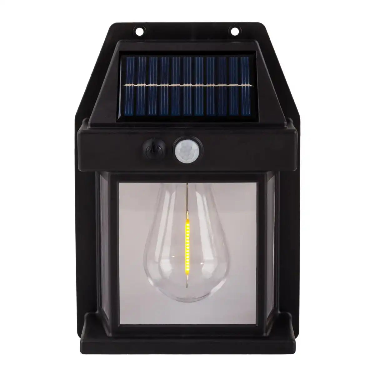 2er Set Solar-Wandleuchte "Mira" ca. 17 cm hoch, aus schwarzem wetterfestem Kunststoff, integrierter LED in warmweiß, inkl. Bewegungsmelder und Dämmerungssensor