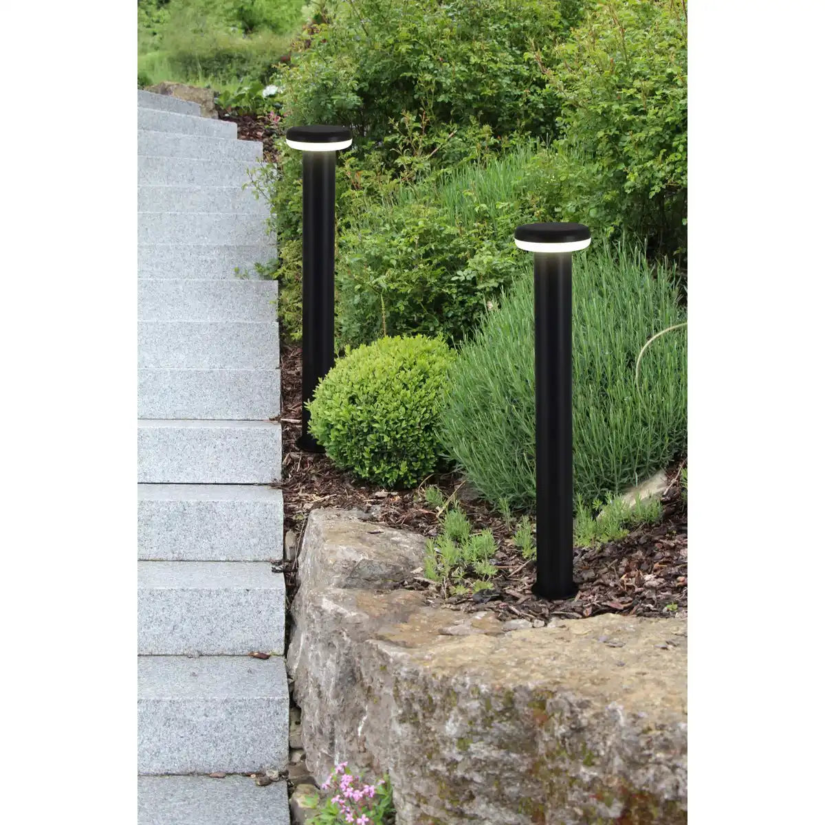 LED-Außensockelleuchte "PILZ" , aus Metall und Kunststoff in anthrazit, mit integrierter LED