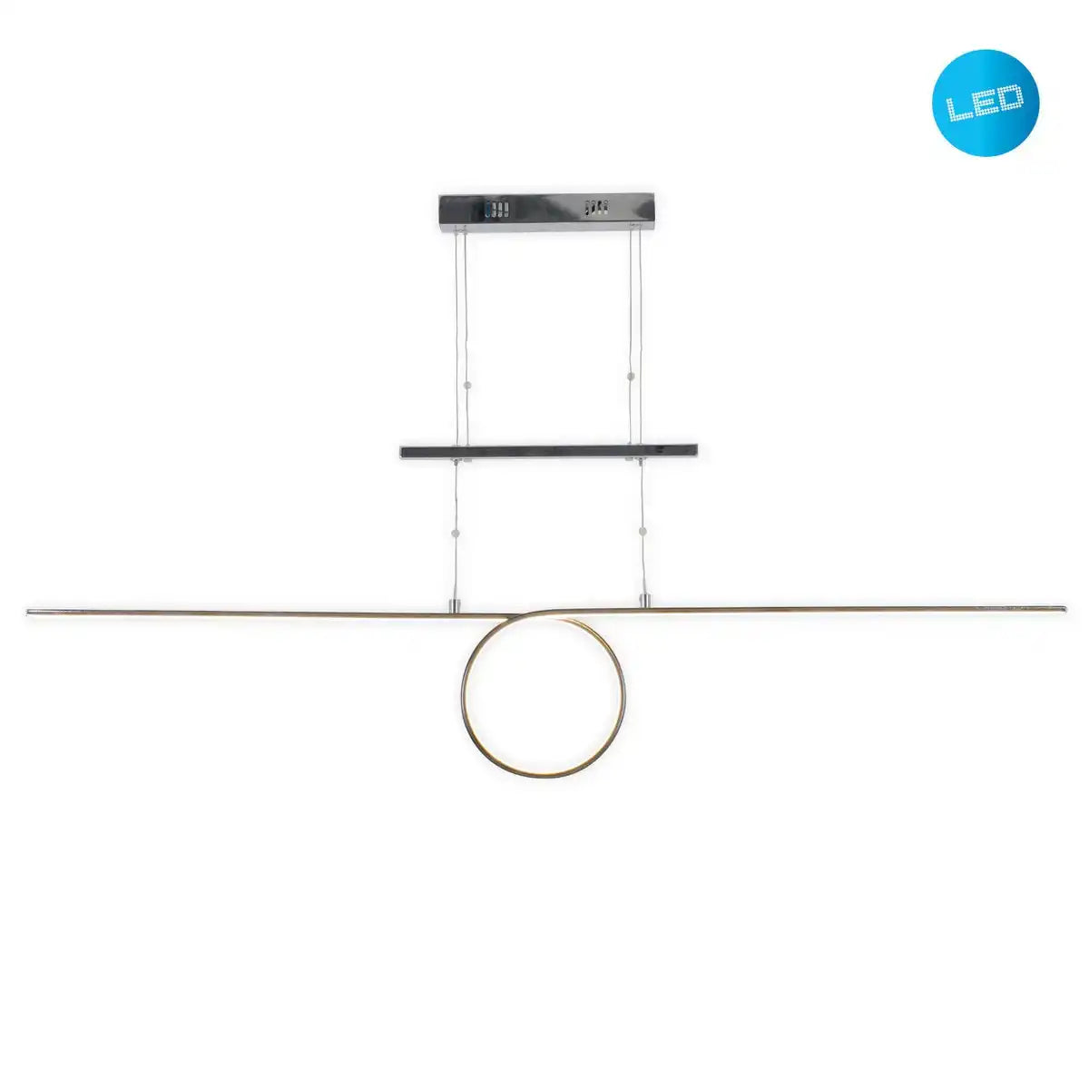 LED Gegenzug-Pendelleuchte "LOOP LINE" 130 cm lang, mit integrierter LED, aus Metall und Kunststoff