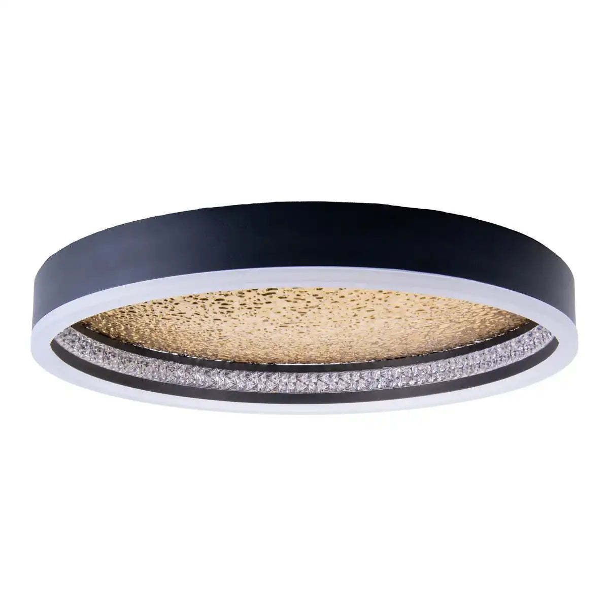 LED Deckenleuchte ARANY, Deckenleuchte aus Metall und Kunststoff in Schwarz, mit fest verbauten LEDs, dimmbar, 40 cm Durchmesser