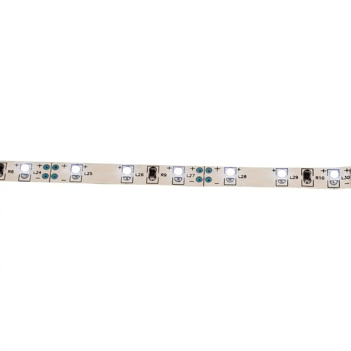 LED "Stripe" ca. 5 m lang, mit 2 x 10 cm Eckverbindern und Steckernetzteil; 300 LEDs, kaltweiß.