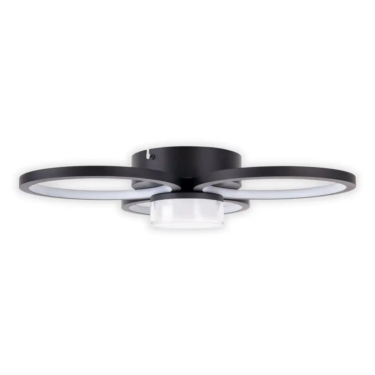 LED Deckenleuchte "CIMO" aus schwarzem Metall und Kunststoff, Ø ca. 43,6 cm, dimmbar per Wandschalter