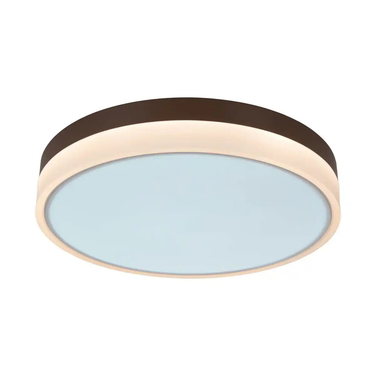 LED Deckenleuchte "Lola" Ø von 50 cm, 9 cm hoch, Metall und Kunststoff in Braun und Weiß, integrierte LEDs, 1900 lm, dimmbar, CCT-Funktion 3000-6500 K, Nachtlichtfunktion