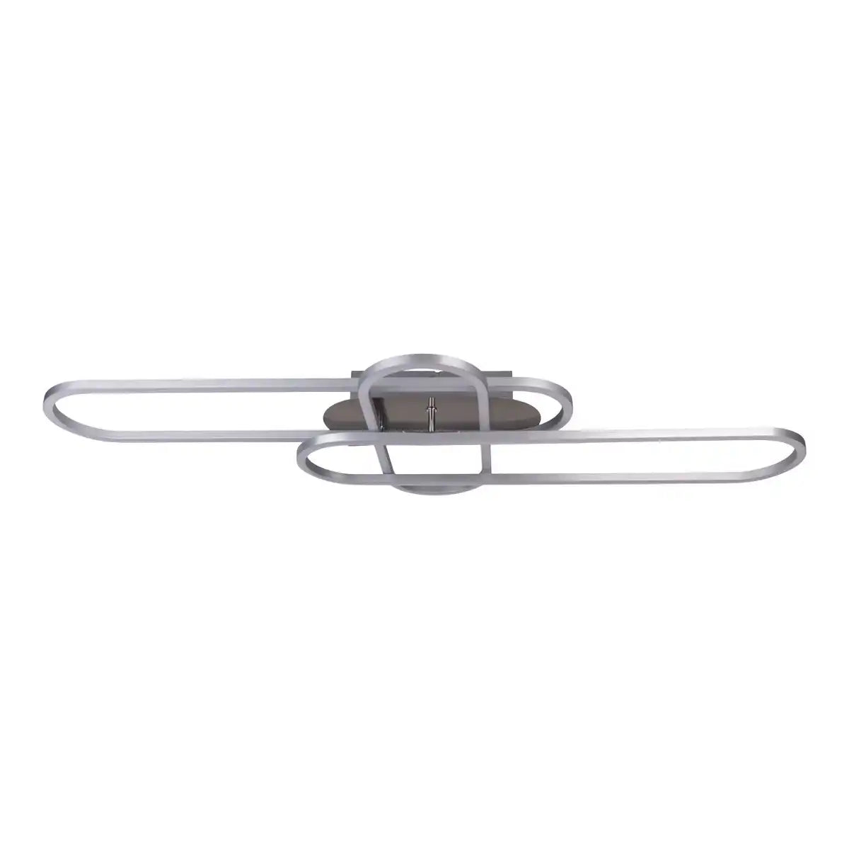 LED-CCT-Deckenleuchte "CARLON" aus matt-silbernem Aluminium und Kunststoff, mit integrierter LED, 120 cm lang