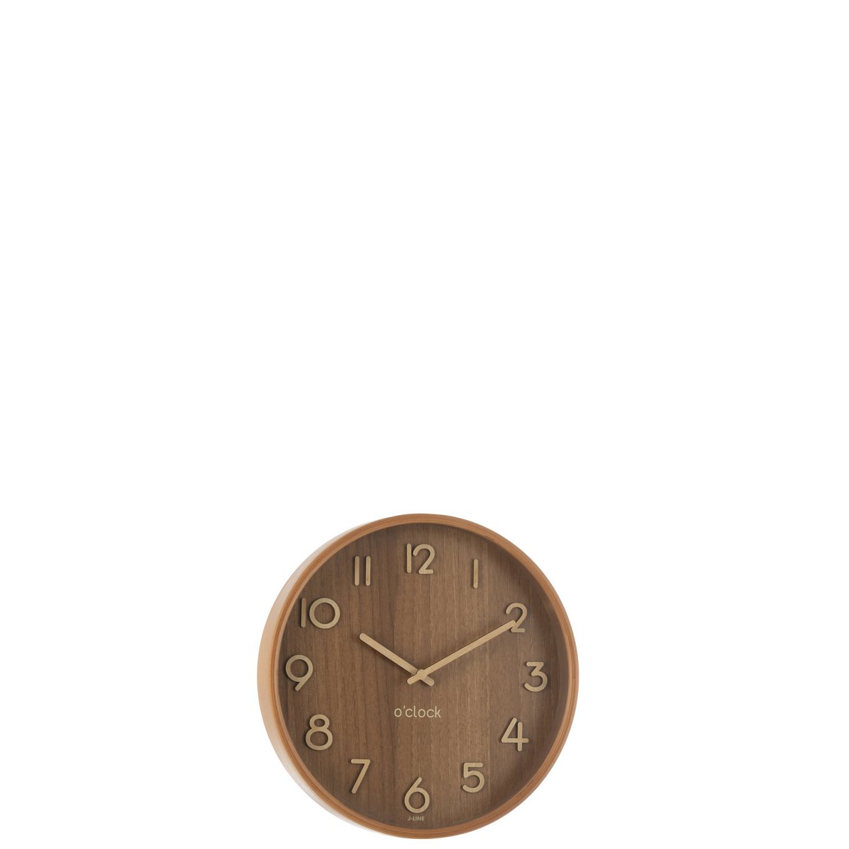 J-Line Wanduhr Sperrholz/MDF Natur Dunkel Klein