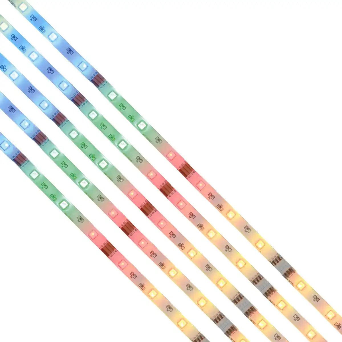 5x 1m RGB LED Stripe, mit Farbwechsel, dimmbar, inkl. Infrarot-Fernbedienung