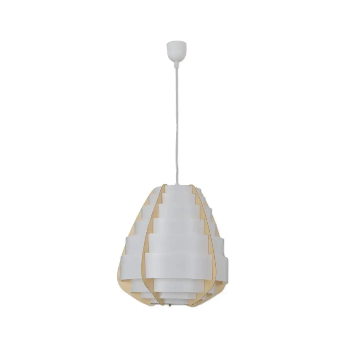 Pendelleuchte "MALMÖ", Hängelampe aus Kunststoff in Beige, E27-Fassung, für Esszimmer, Wohnzimmer, Diele oder Büro, mit einem Ø37 cm