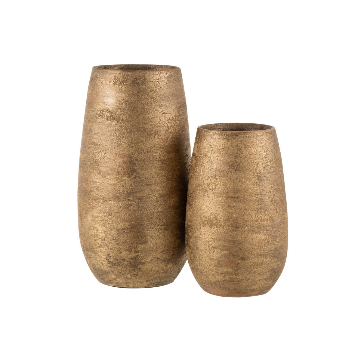 J -Line Vase ungleichrau - Keramik - Gold - groß - 41 cm hoch