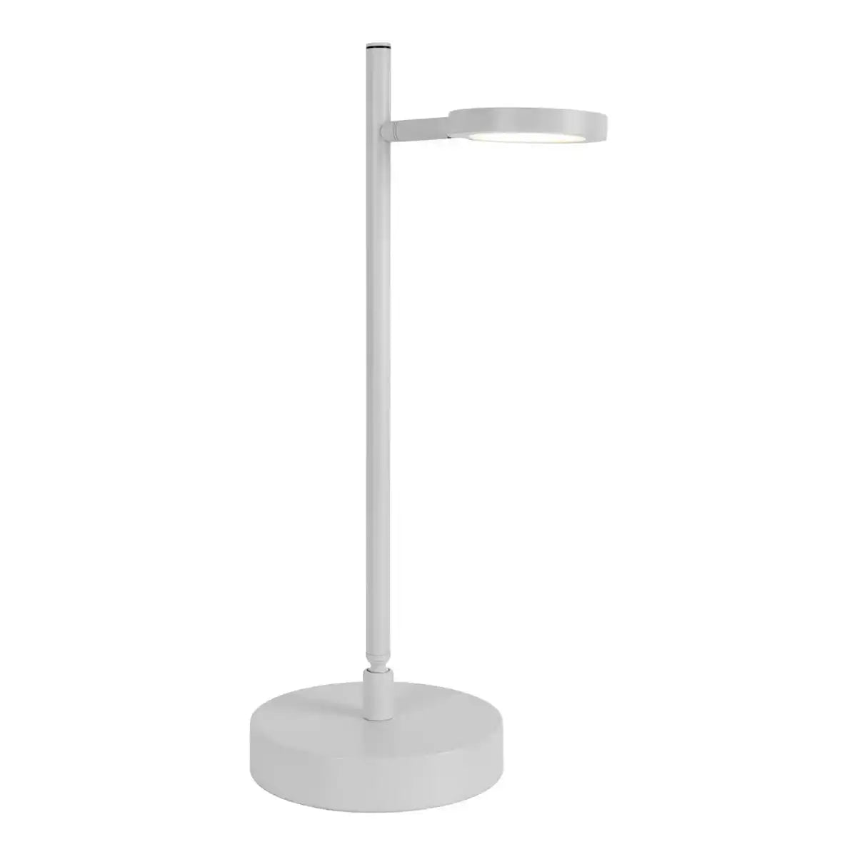 LED Akku-Tischleuchte "LUPA", 45 cm hoch, aus lackiertem Aluminium (weiß) und weißem Kunststoff, LED integriert, dimmbar, Touch-Sensor.