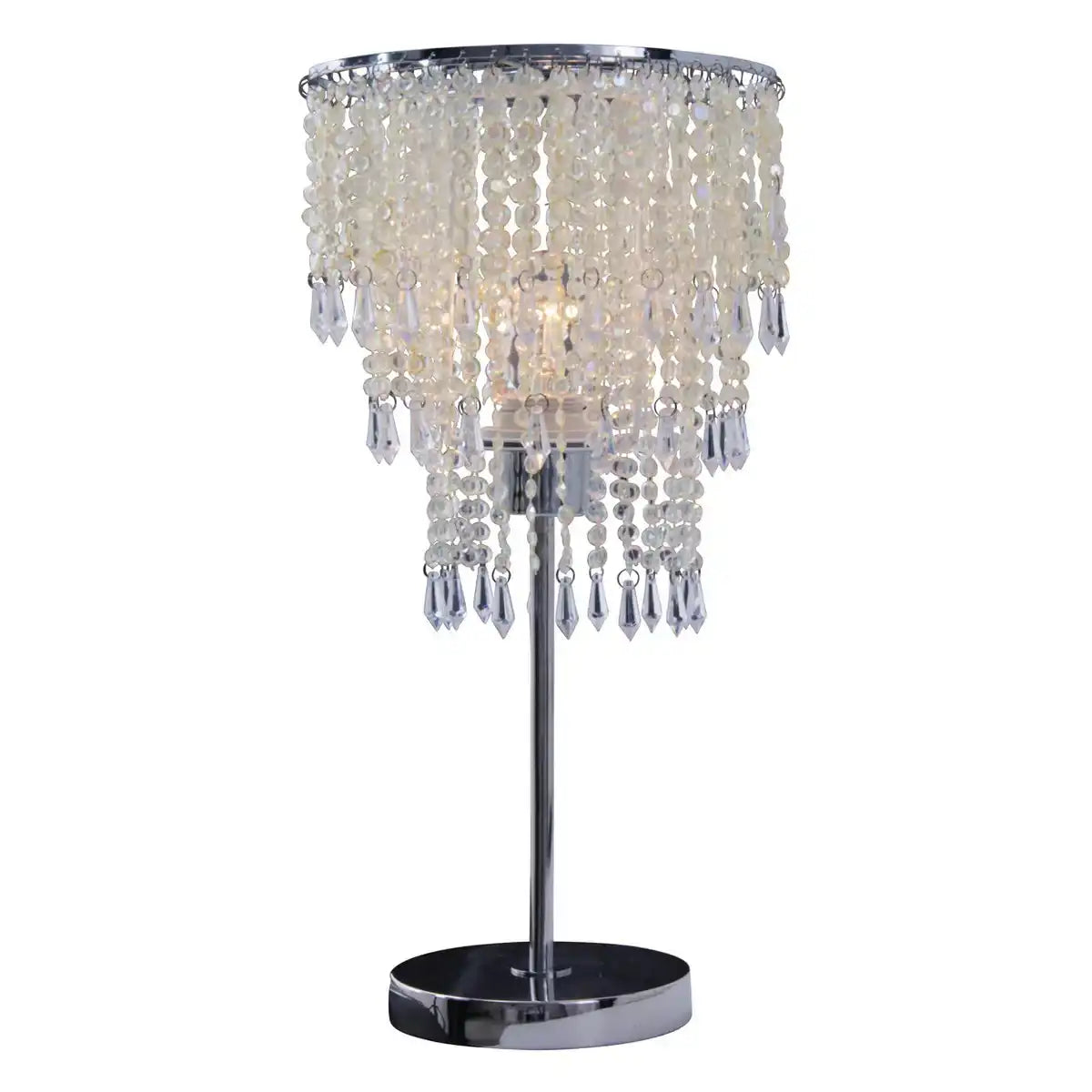 Deko-Pendelleuchte "KIRA", moderner Kronleuchter aus Metall und Kunststoff in klar/transparent, mit E27-Fassung und einem Øvon 22,5 cm