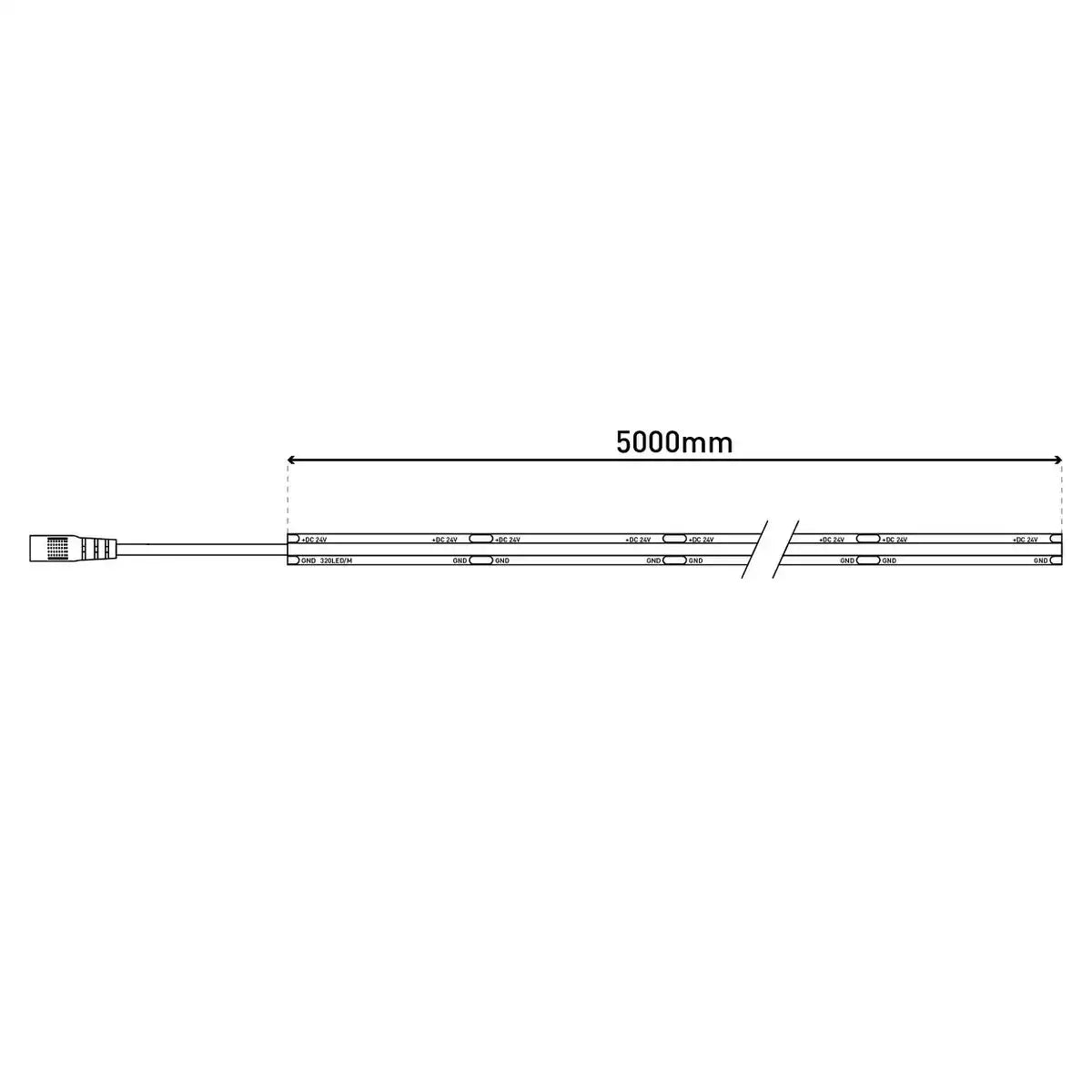COB-LED-Stripe 5 Meter, weiß/transparent, dimmbar mit Memoryfunktion
