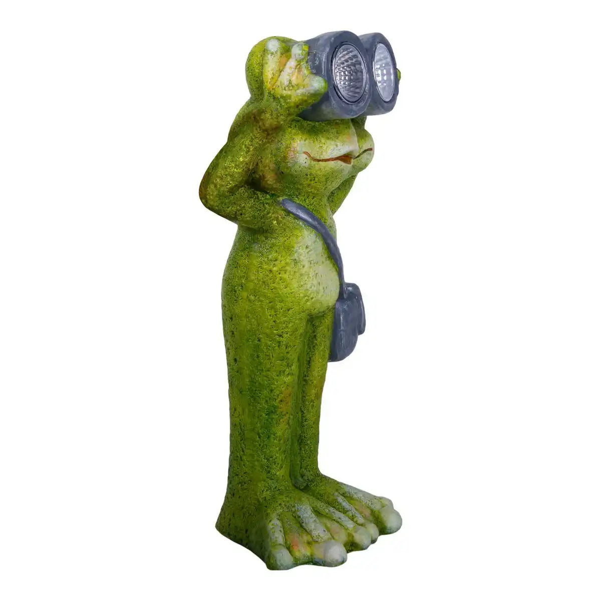 LED Solarleuchte "Frosch" stehend für Terrasse und Garten, aus grüner Keramik, mit fest verbauten LEDs , Deko Lampe für Außen 30 cm hoch