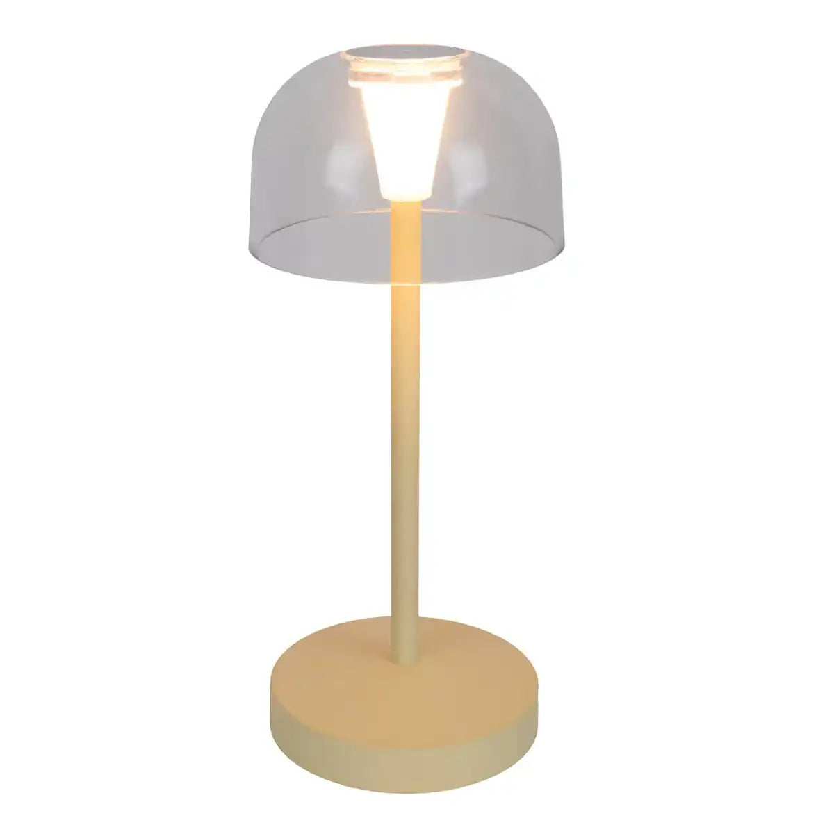 2-er Set LED-Akku-Tischleuchte "Gomba" für Außen und Innen, aus Metall und Kunststoff in Gelb , 18,5 cm hoch