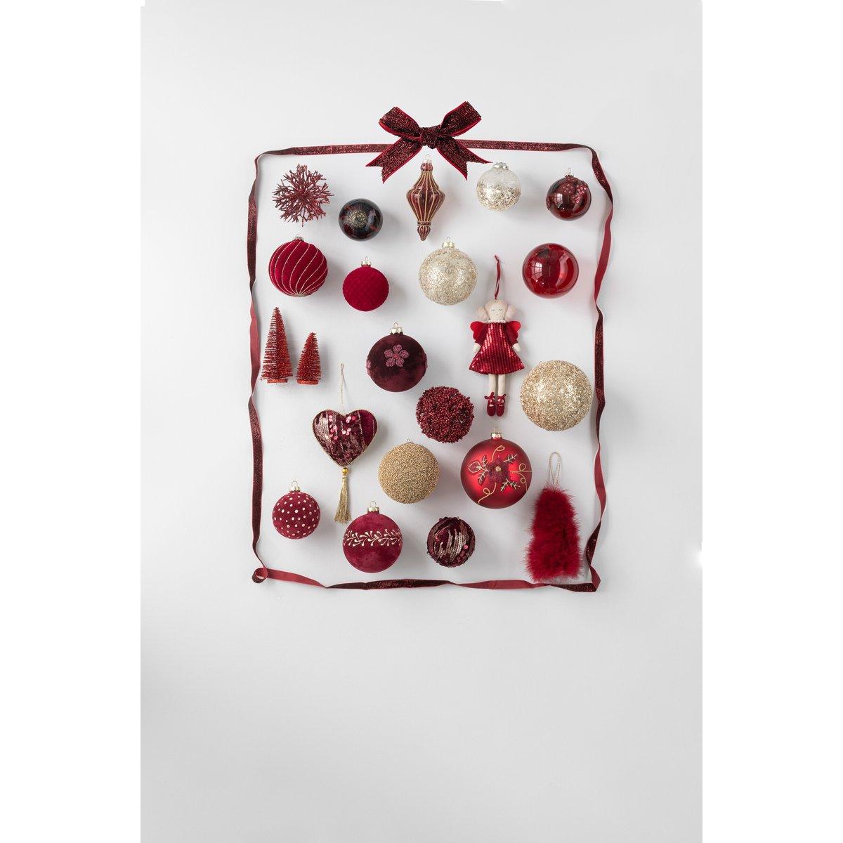 J-Line Box mit 6 Weihnachtskugelperlen aus Glas, Gold, klein