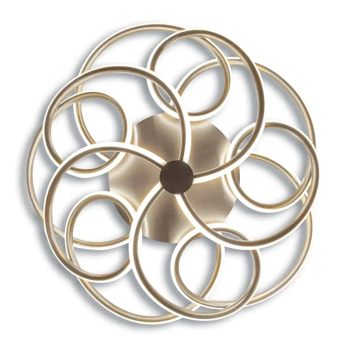 LED Deckenleuchte "RIZADO" Ø: 57cm aus Metall in satin-nickel und Kunststoff, mit fest verbauten LEDs, Beleuchtung für Wohnräume und Büro.