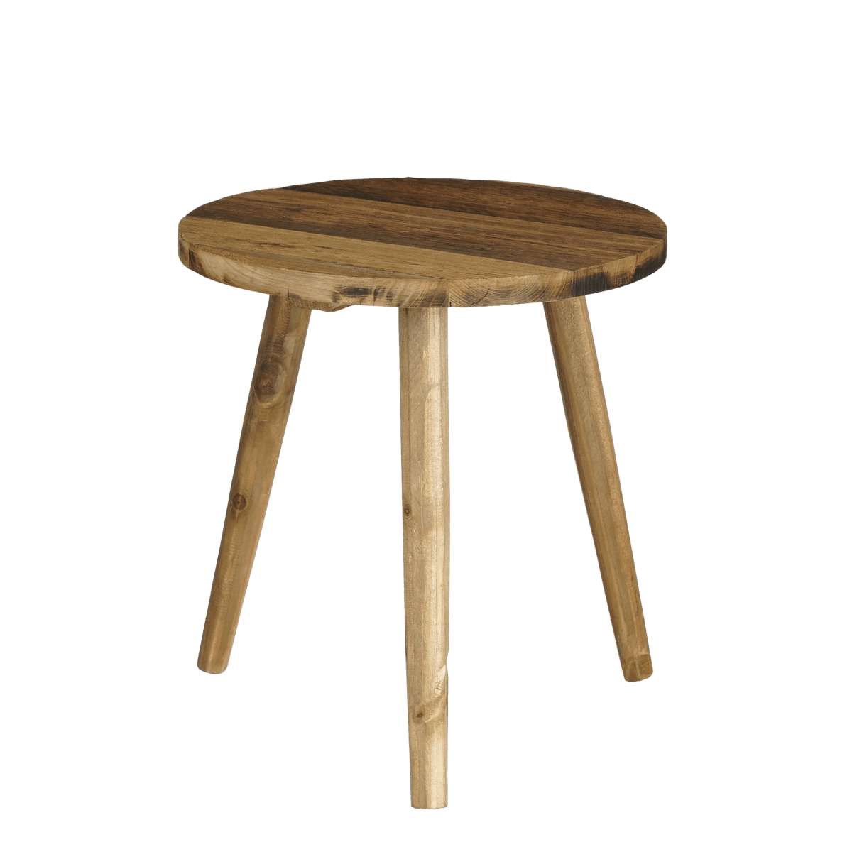 Bold Beistelltisch – H36 x Ø33 cm – Recyceltes Holz – Braun