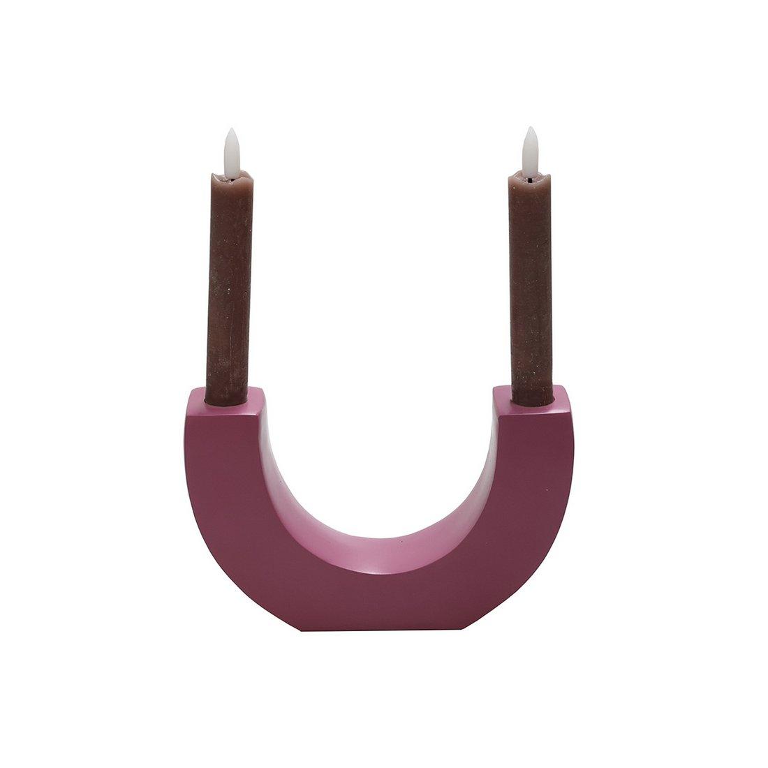 Stahl Kerzenständer Chaco Mauve Lila Spitzenkerze