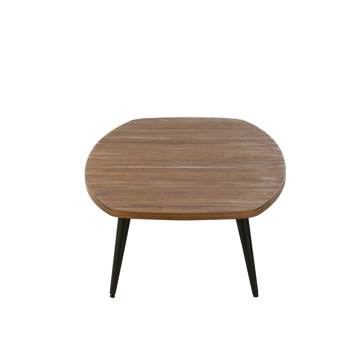 J-Line Couchtisch, rechteckig, recyceltes Teakholz, natur