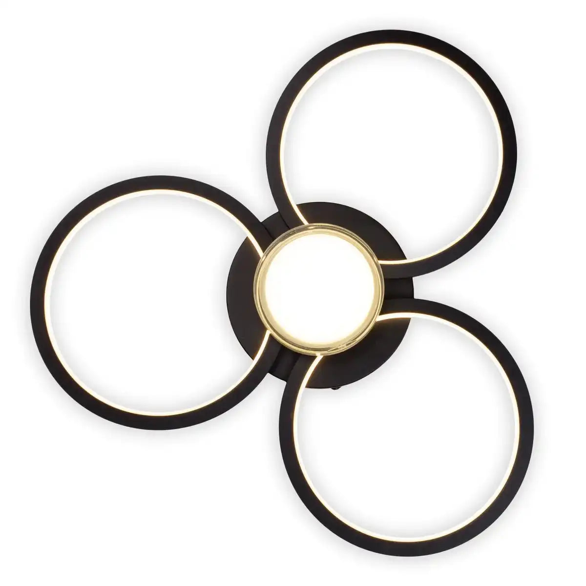 LED Deckenleuchte "CIMO" aus schwarzem Metall und Kunststoff, Ø ca. 43,6 cm, dimmbar per Wandschalter