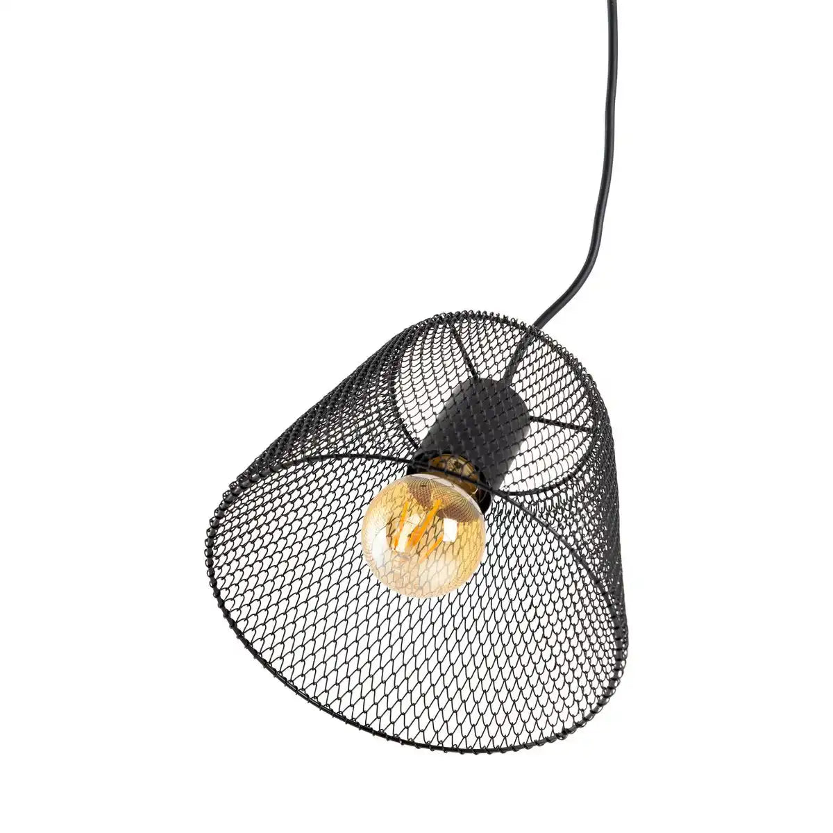 Pendelleuchte "KORIE", Pendellampe aus Metall in Schwarz, mit E27-Fassung, Ø20cm, für Wohnbereich und Büro.