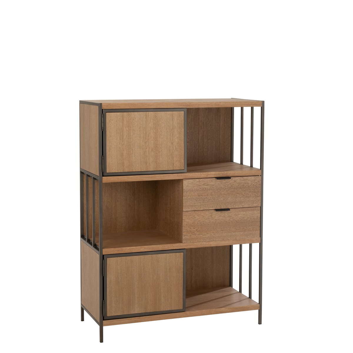 J-Line Compartments Schrank – Holz/Metall – Natur