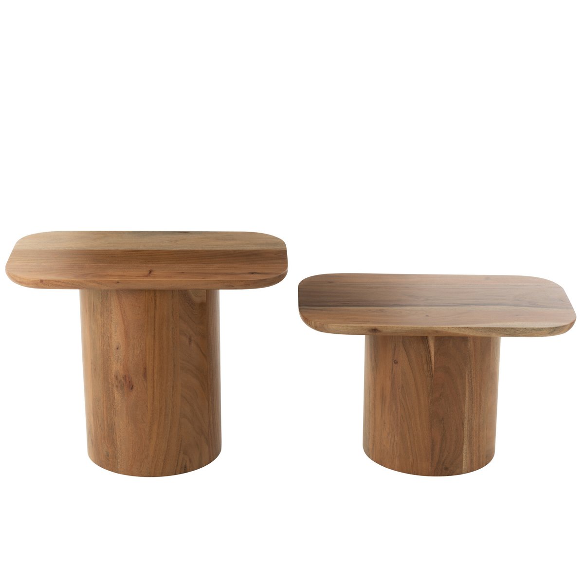 J -Line Side Table Acacia - Holz - Natural - 6 -Set von 6