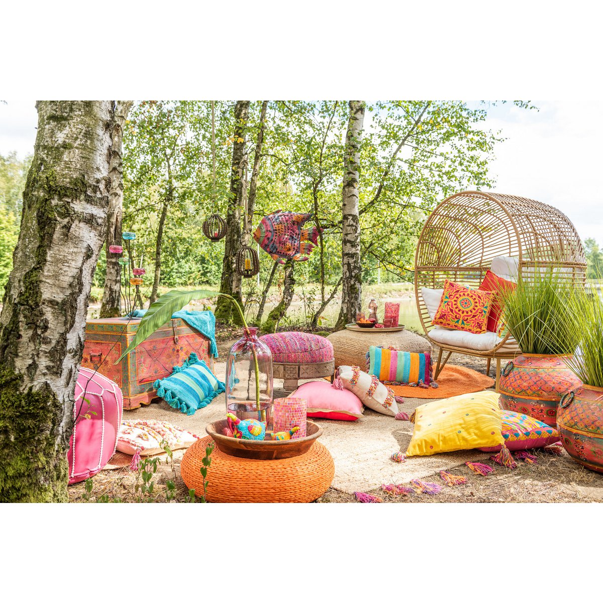 J-Line Loungesessel Oval – Stahl – Natur