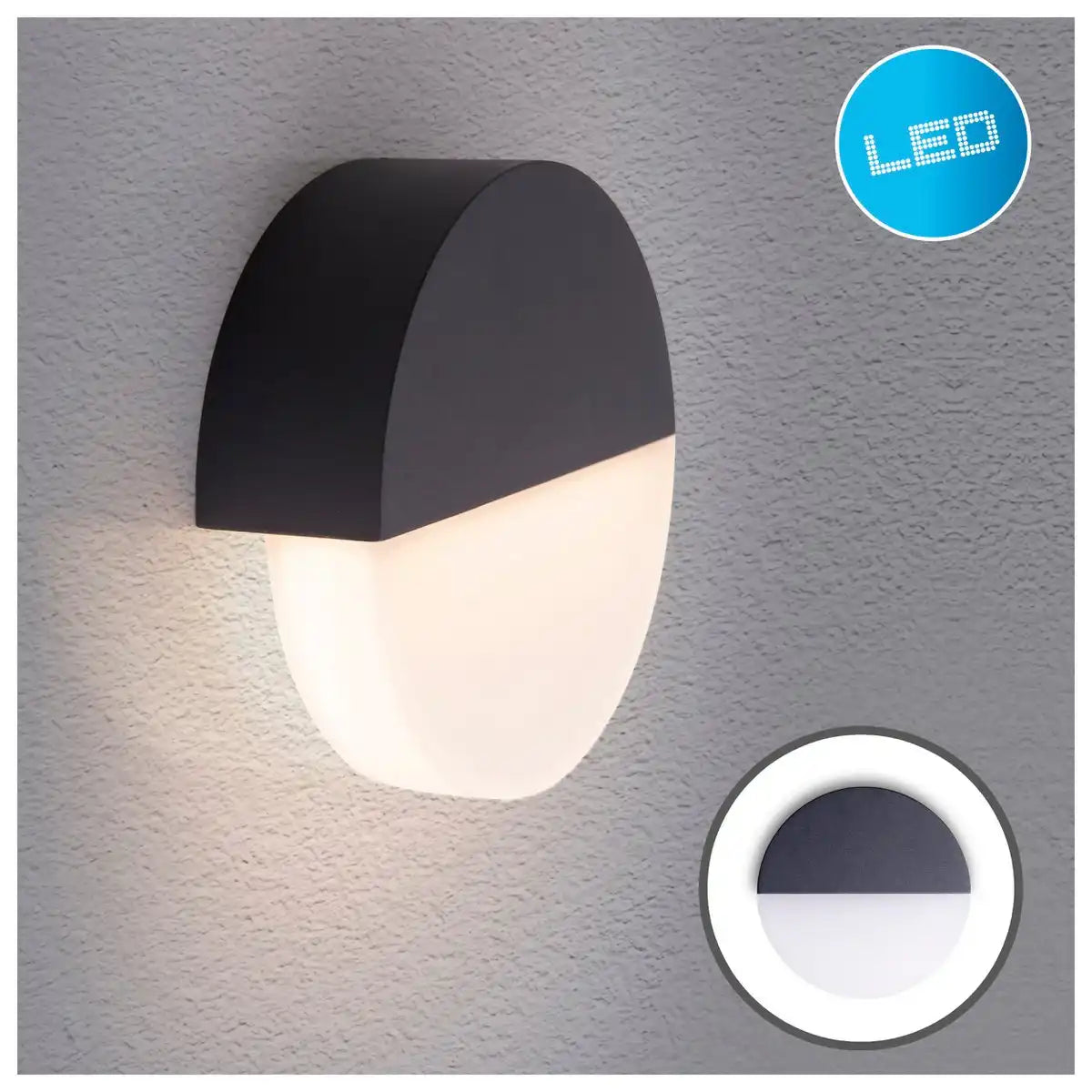 LED Außen Wandleuchte "SOBRIO" , aus Metall und Kunststoff in Anthrazit, mit integrierter LED