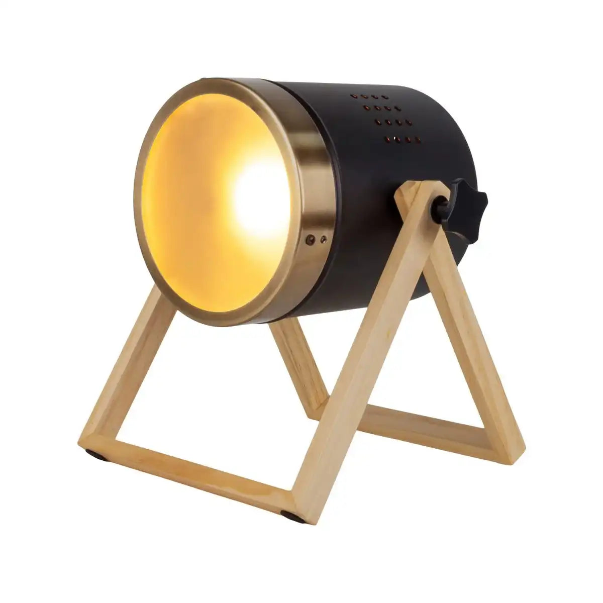 Tischleuchte "TIM" aus schwarzem Metall und satiniertem Kunststoff, mit E27-Fassung, Tischlampe für Innen, 28 cm hoch
