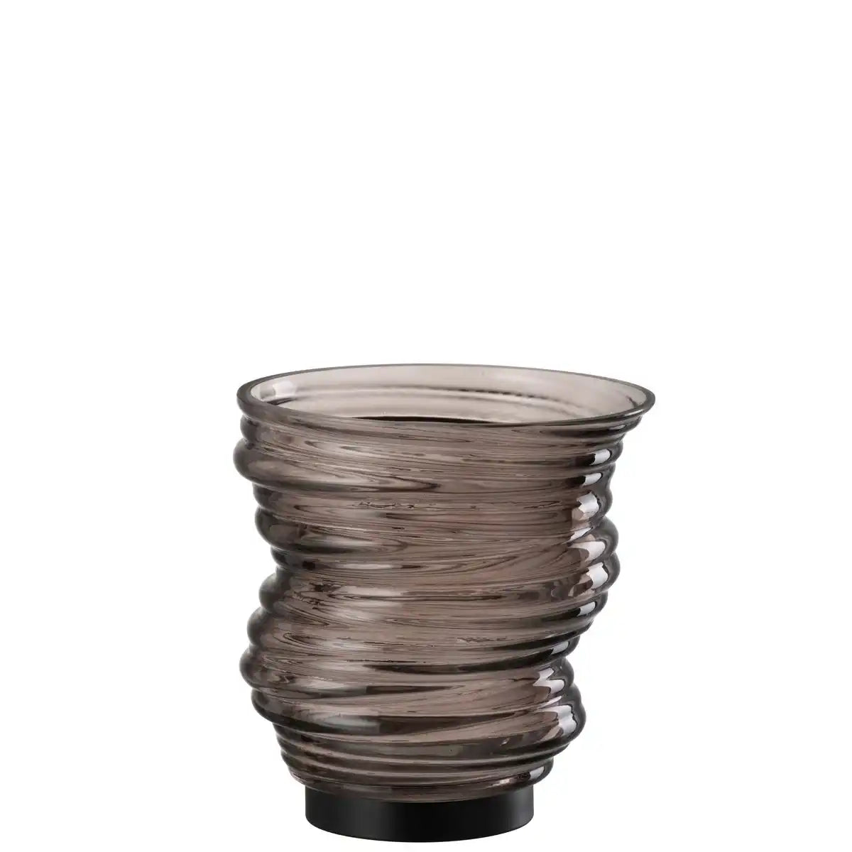 J -Line Vase Tornado - Glas - Grau - klein - Ø 16 cm