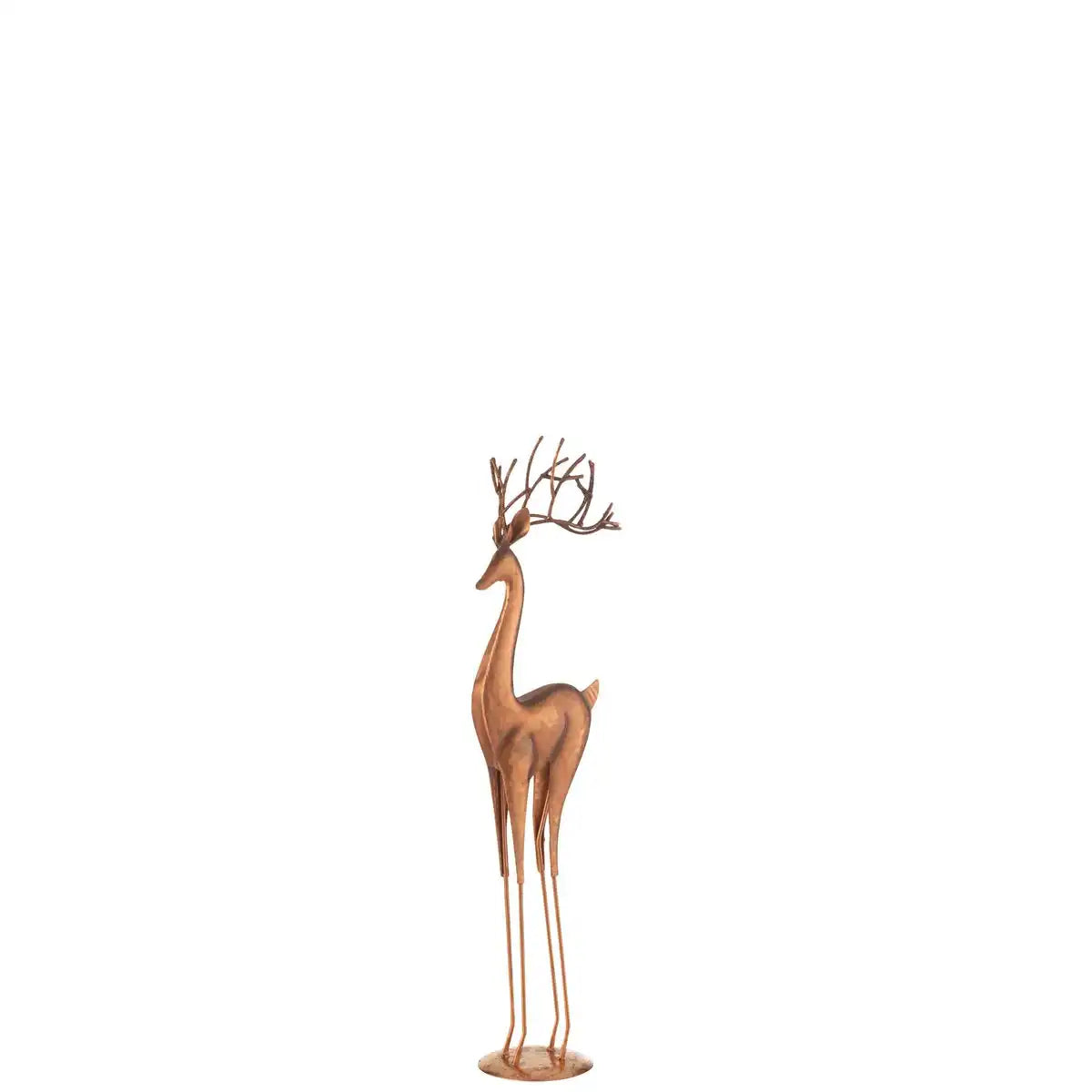 J-Line Weihnachtsfigur Rentier zu Fuß - Metall - Kupfer - klein