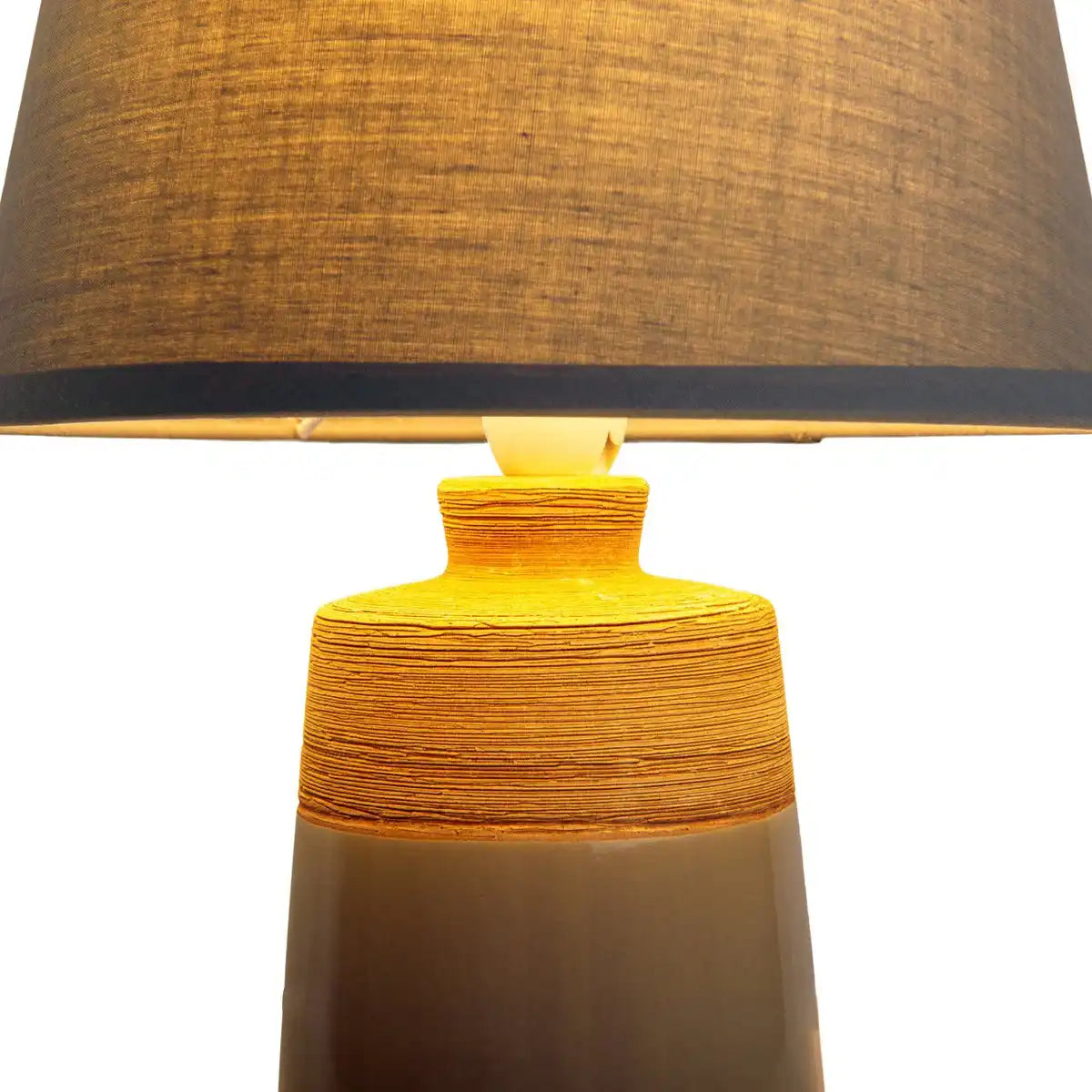 Keramik Tischleuchte "TALIA", Tischlampe aus Keramik, beige/grau, mit E14-Fassung, für Esszimmer, Wohnzimmer, Diele oder Büro, 31 cm hoch