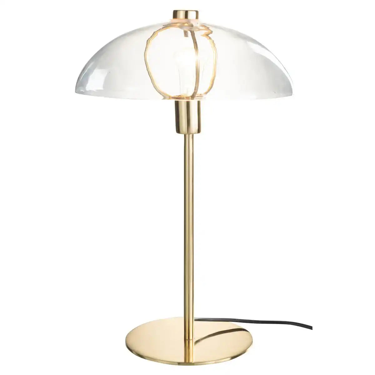 J -Line Tischlampe Jeff - Metall/Glas - Transparent/Gold