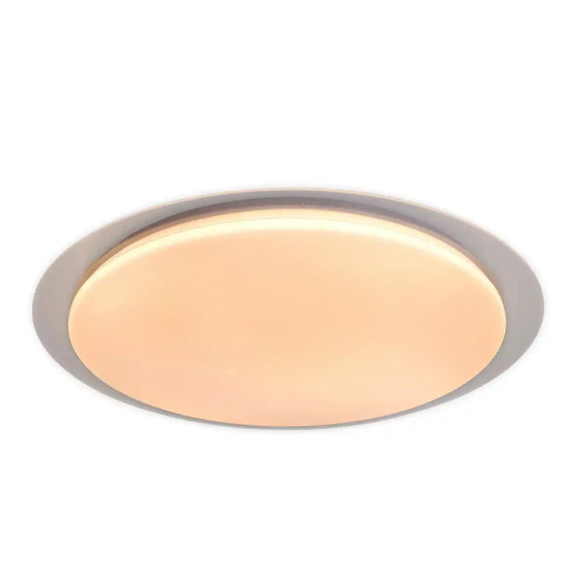 LED Deckenleuchte "LOCARNO" Ø 46 cm, aus Metall und Acryl mit Kristalleffekt in Weiß, Lichttemperatur über Wechselschalter einstellbar