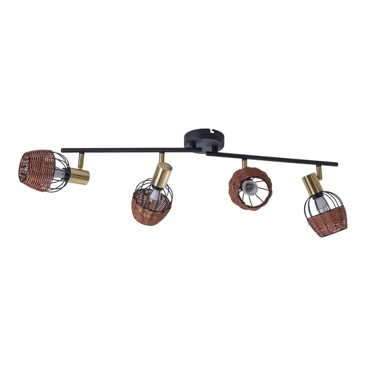 4er Deckenleuchte "CORBIS", Spot aus Metall in Schwarz, und Gold, mit E14-Fassung, für Esszimmer, Wohnzimmer, Diele oder Büro, Deckenlampe innen, 78 cm lang